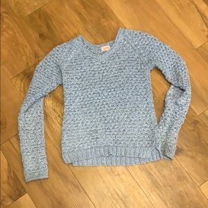 Baby blue blouse.